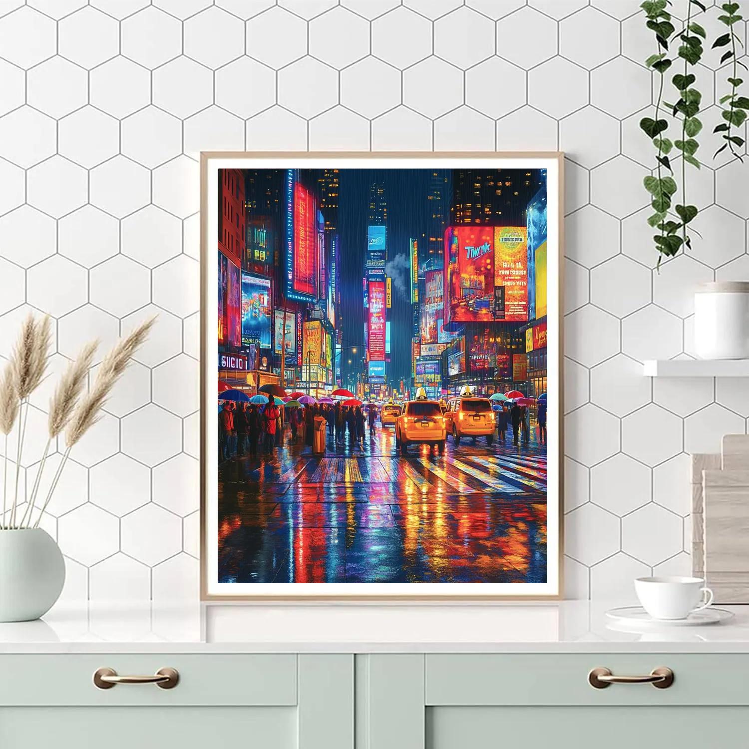 Times Square At Midnight New York United States Numbered painting kits
