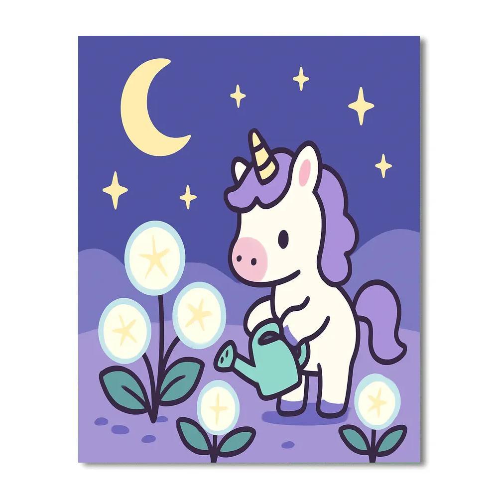 Moon Garden Unicorn Painting by numbers kit