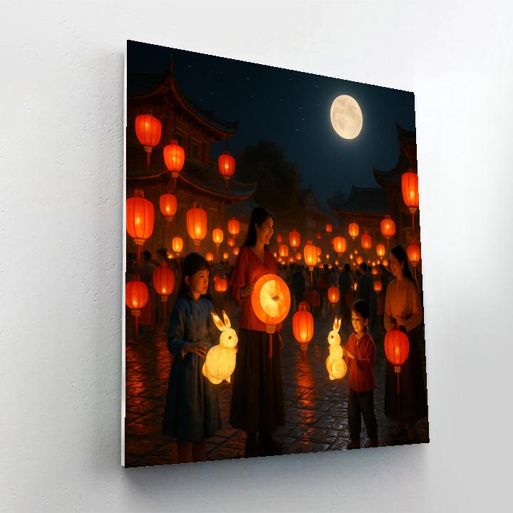 Chinese Mid-Autumn Festival Lantern Display paint by number