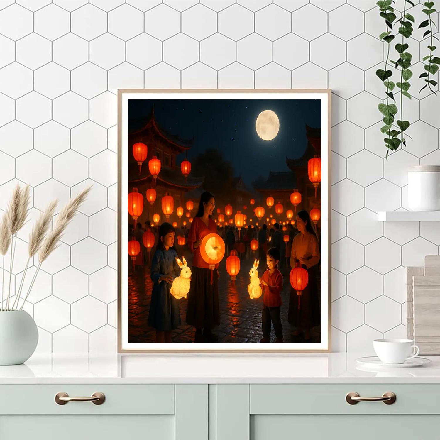 Chinese Mid-Autumn Festival Lantern Display paint by number