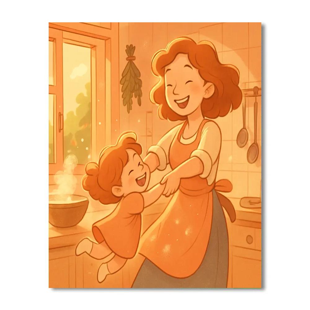 Kitchen Dance At Sunrise Number painting