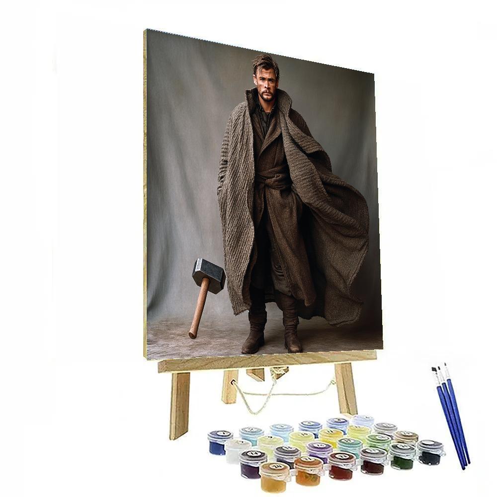 Chris Hemsworth: Echoes Of Thunder And Timber Paint by numbers art