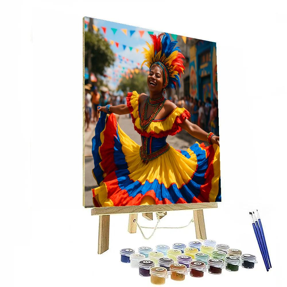 Carnaval De Barranquilla Dance Performance paint by color