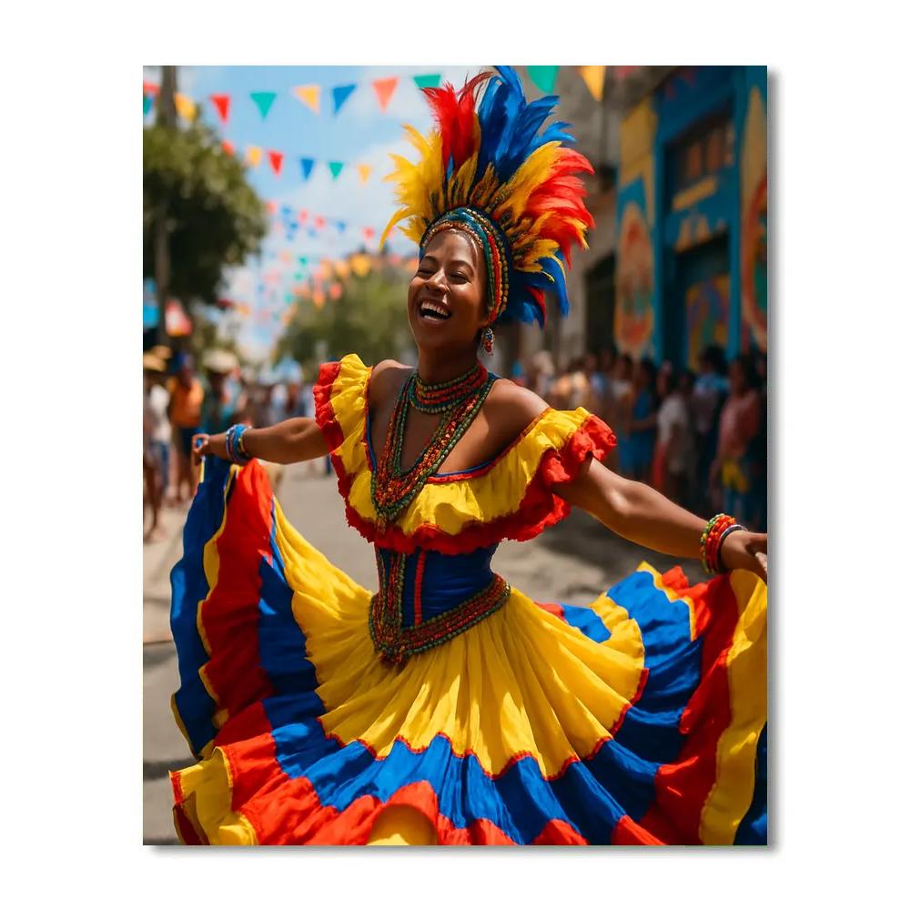Carnaval De Barranquilla Dance Performance paint by color
