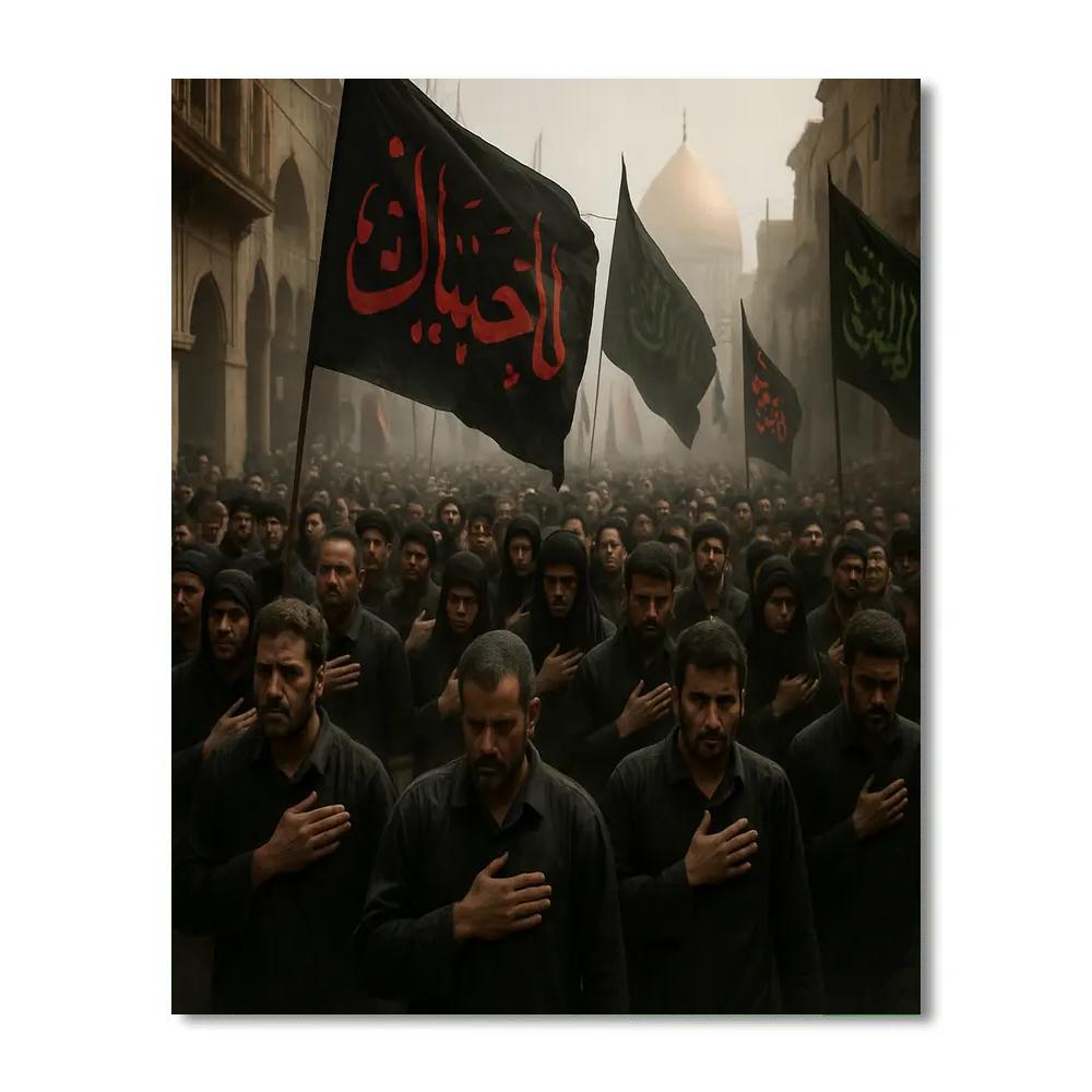 Day Of Ashura Procession In Karbala paint by color