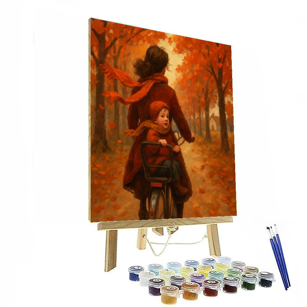 Bicycle Ride Through Maple Lane Paint by numbers kits