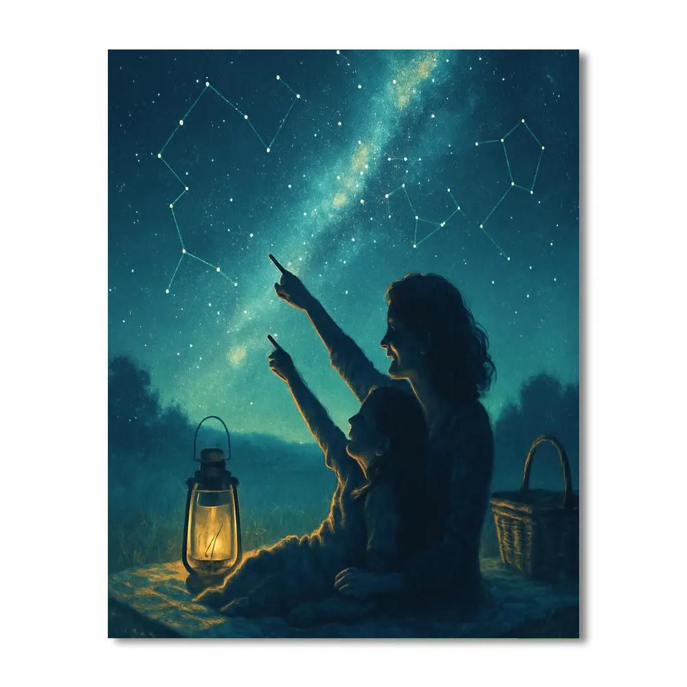 Stargazing Blanket Picnic painting number kit