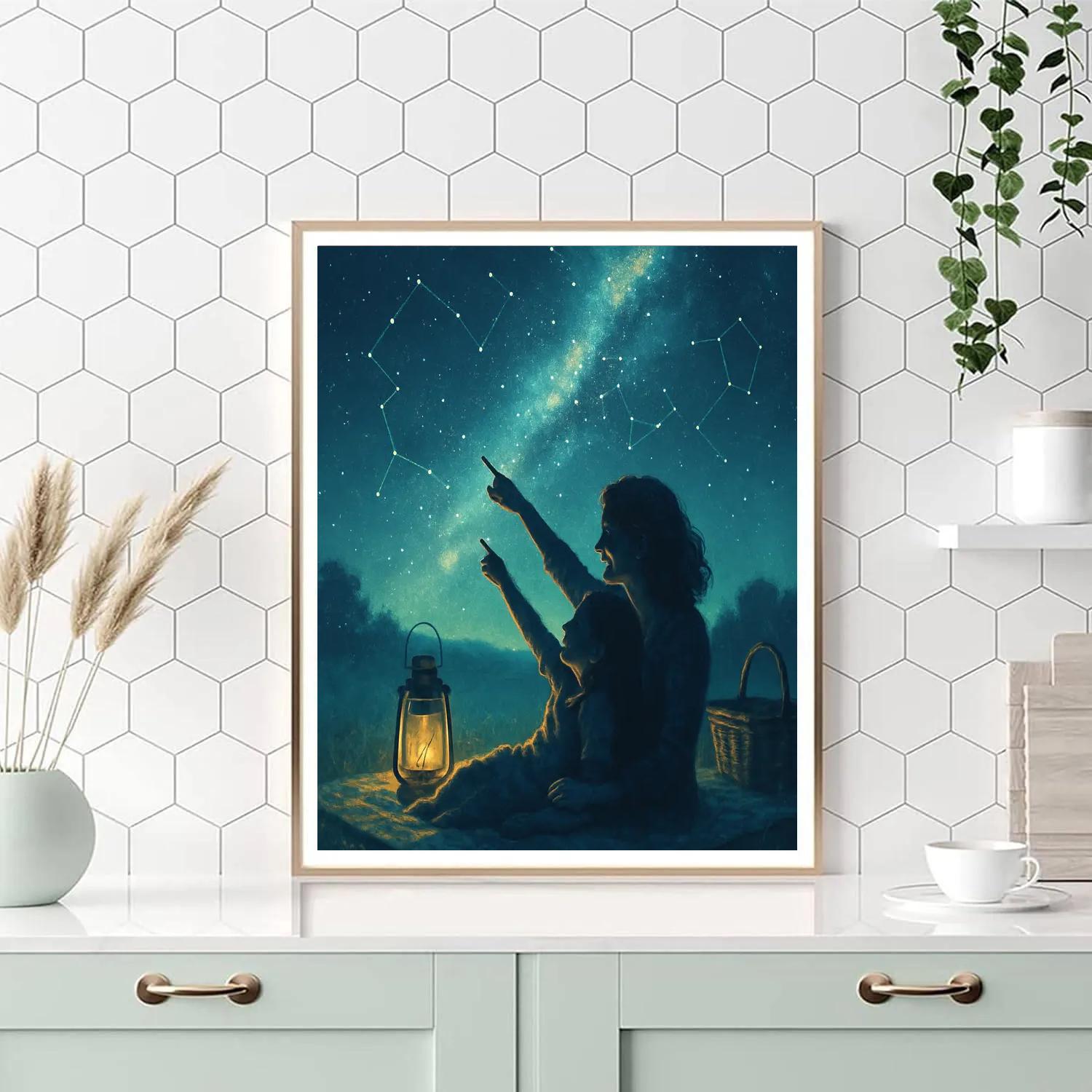 Stargazing Blanket Picnic painting number kit