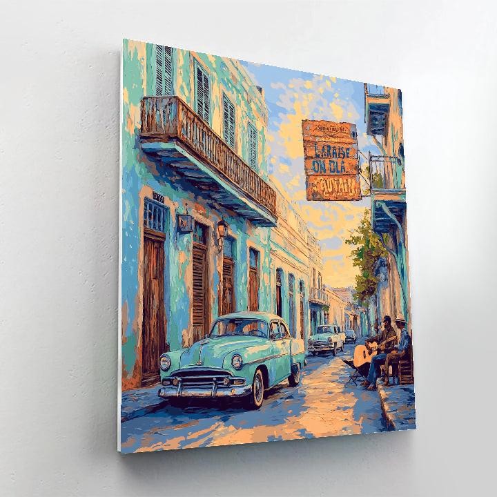 Old Havana Street Scene Cuba Painting by numbers kit