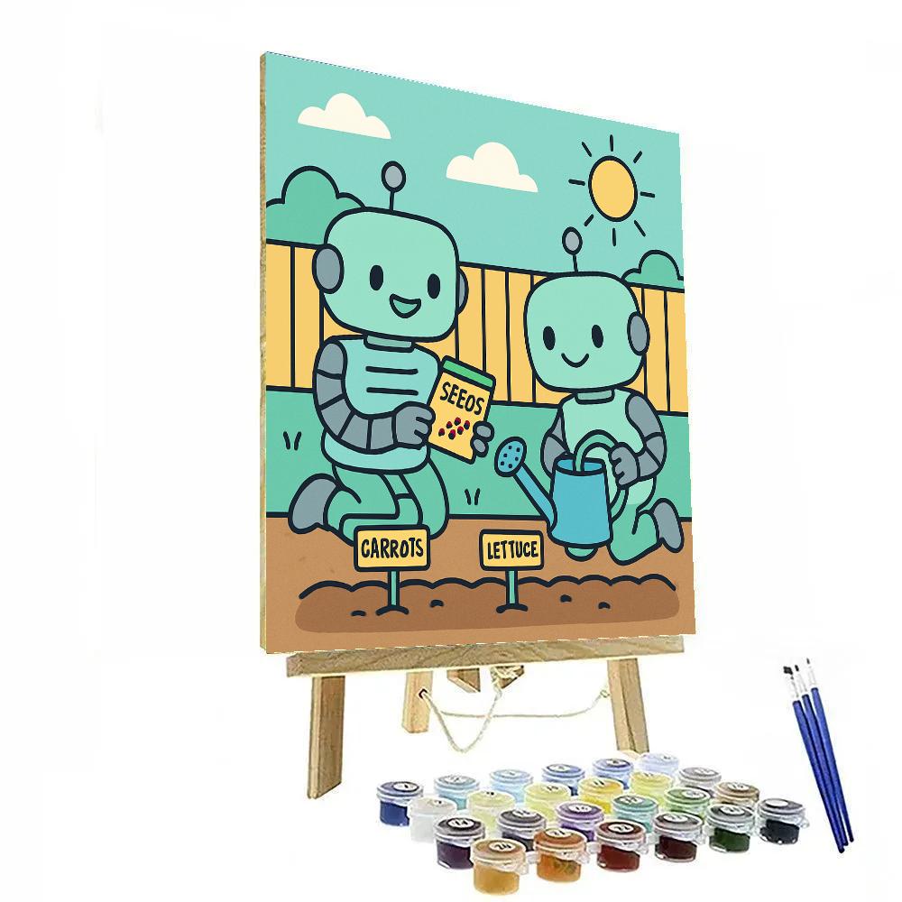 Robot Gardeners Painting by numbers kit