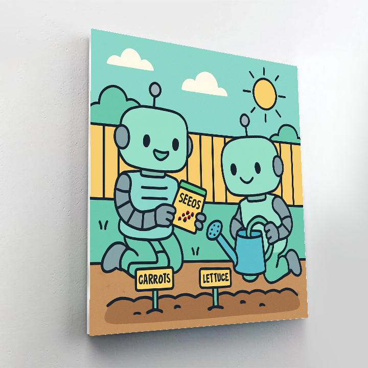 Robot Gardeners Painting by numbers kit