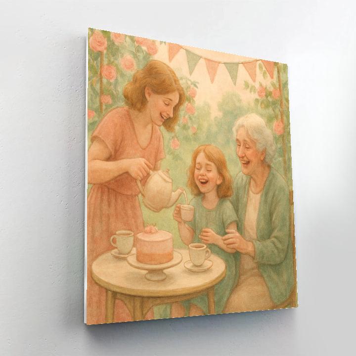 Garden Tea Party Two Generations Number painting