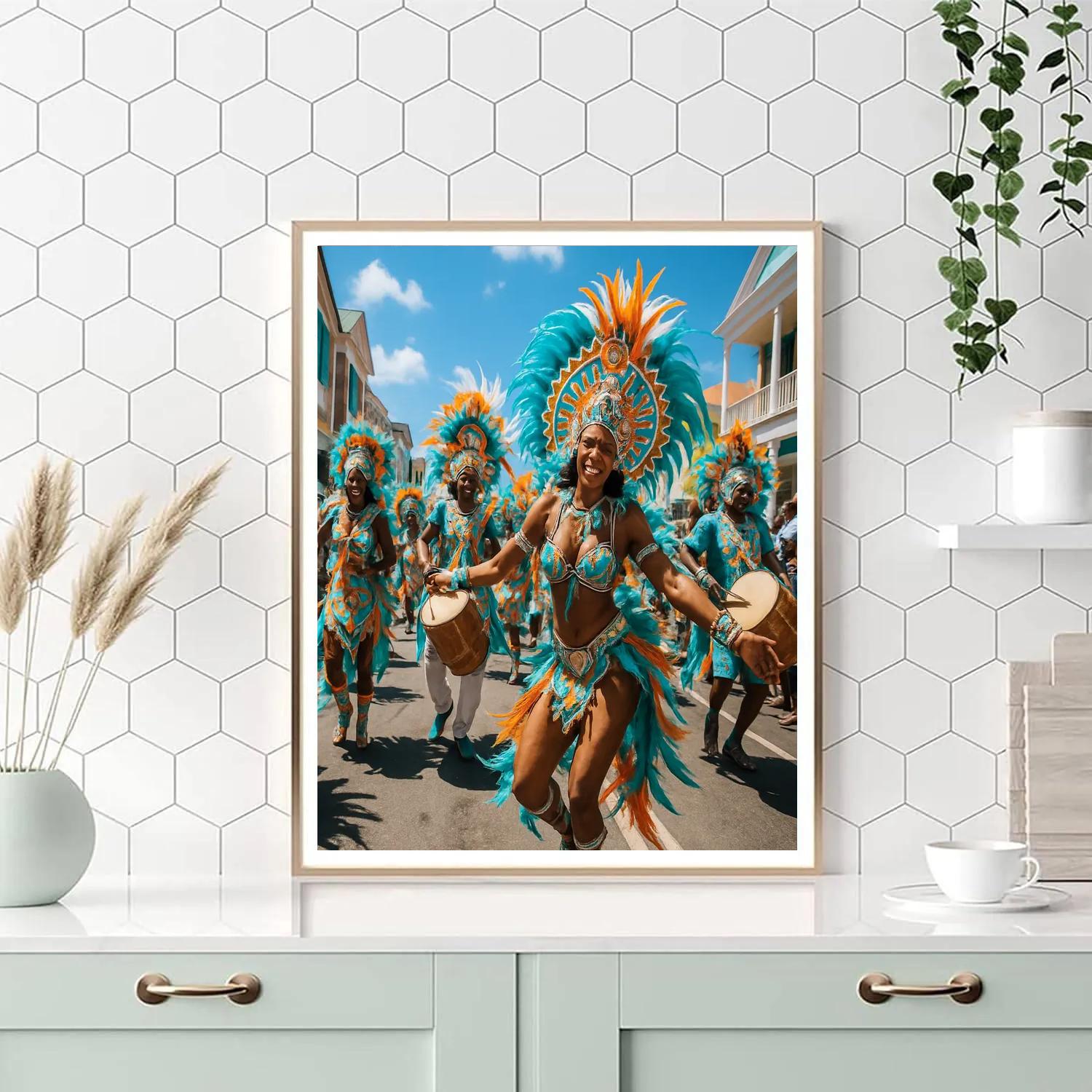 Junkanoo Parade In Nassau Bahamas DIY paint by numbers