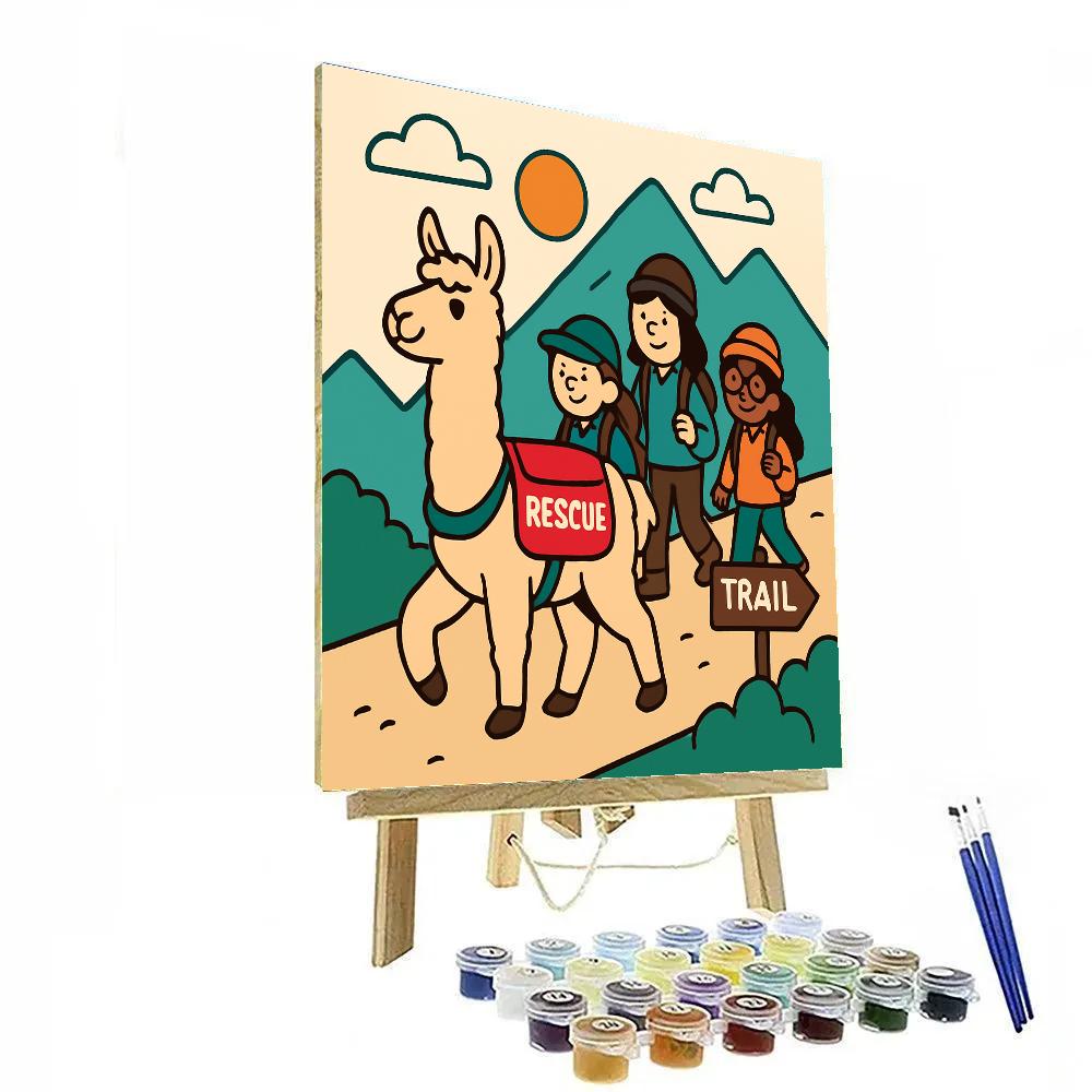 Mountain Rescue Llama Paint by numbers art