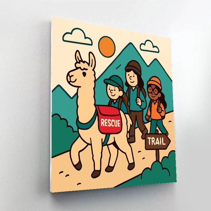 Mountain Rescue Llama Paint by numbers art