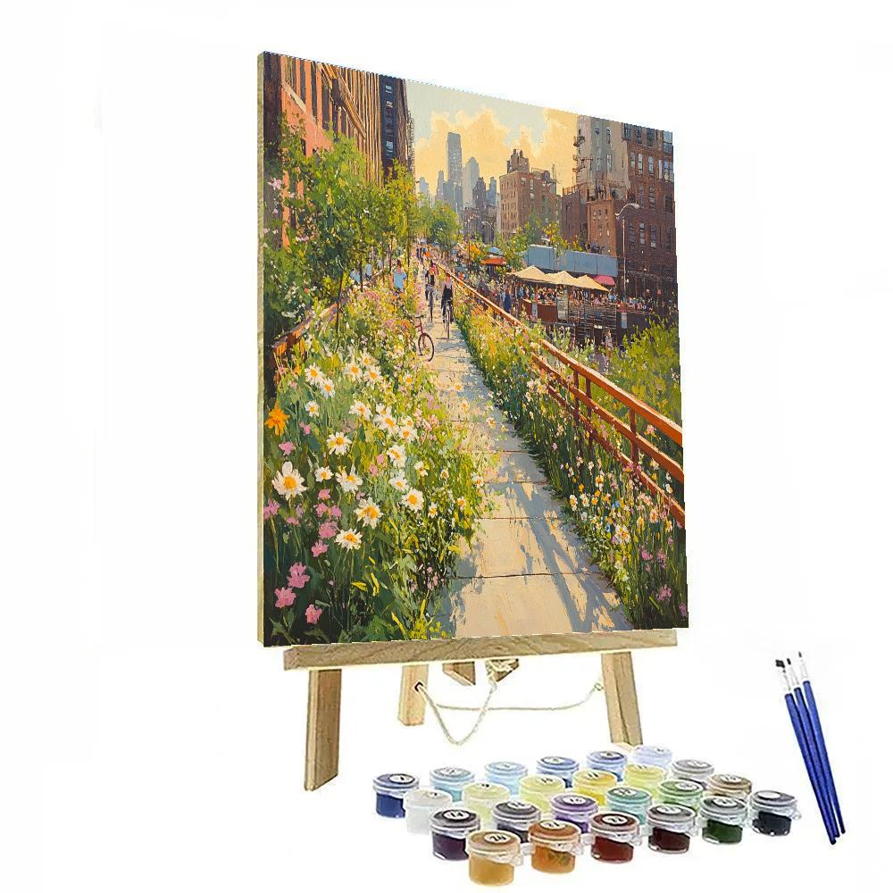High Line Garden Walk New York United States paint by number