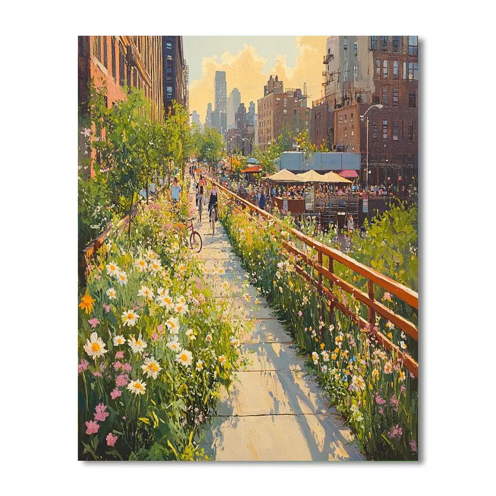 High Line Garden Walk New York United States paint by number