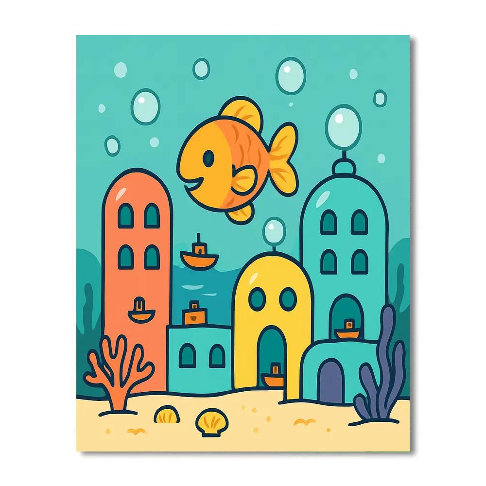Bubble City Fish Paint by numbers kits