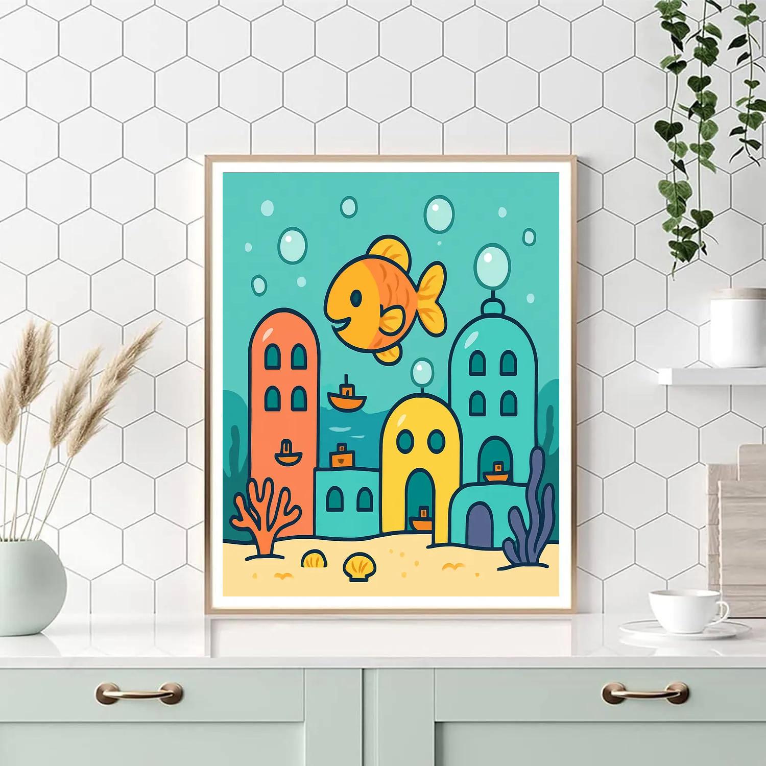 Bubble City Fish Paint by numbers kits
