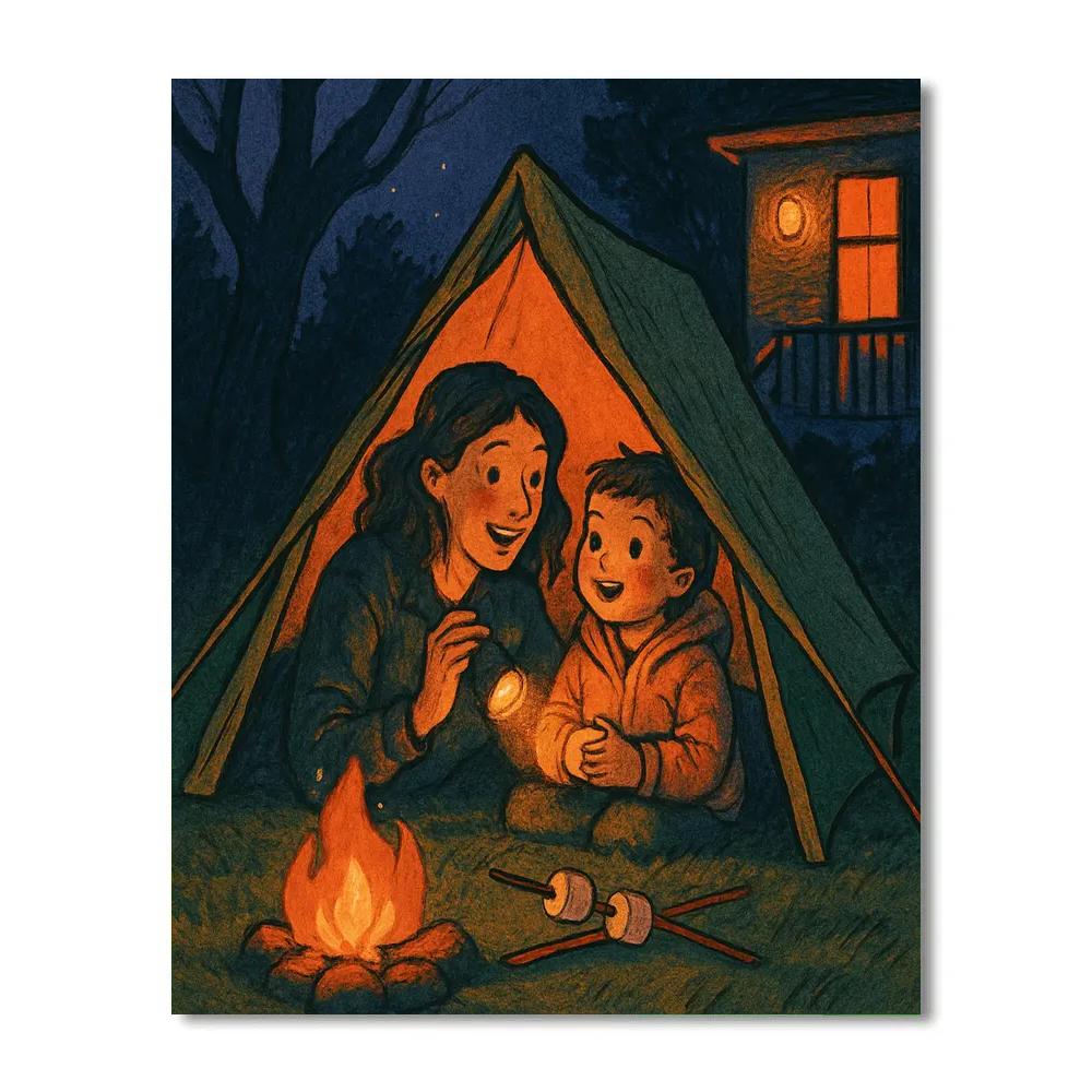 Backyard Camping Stars And Stories Numbered painting kits
