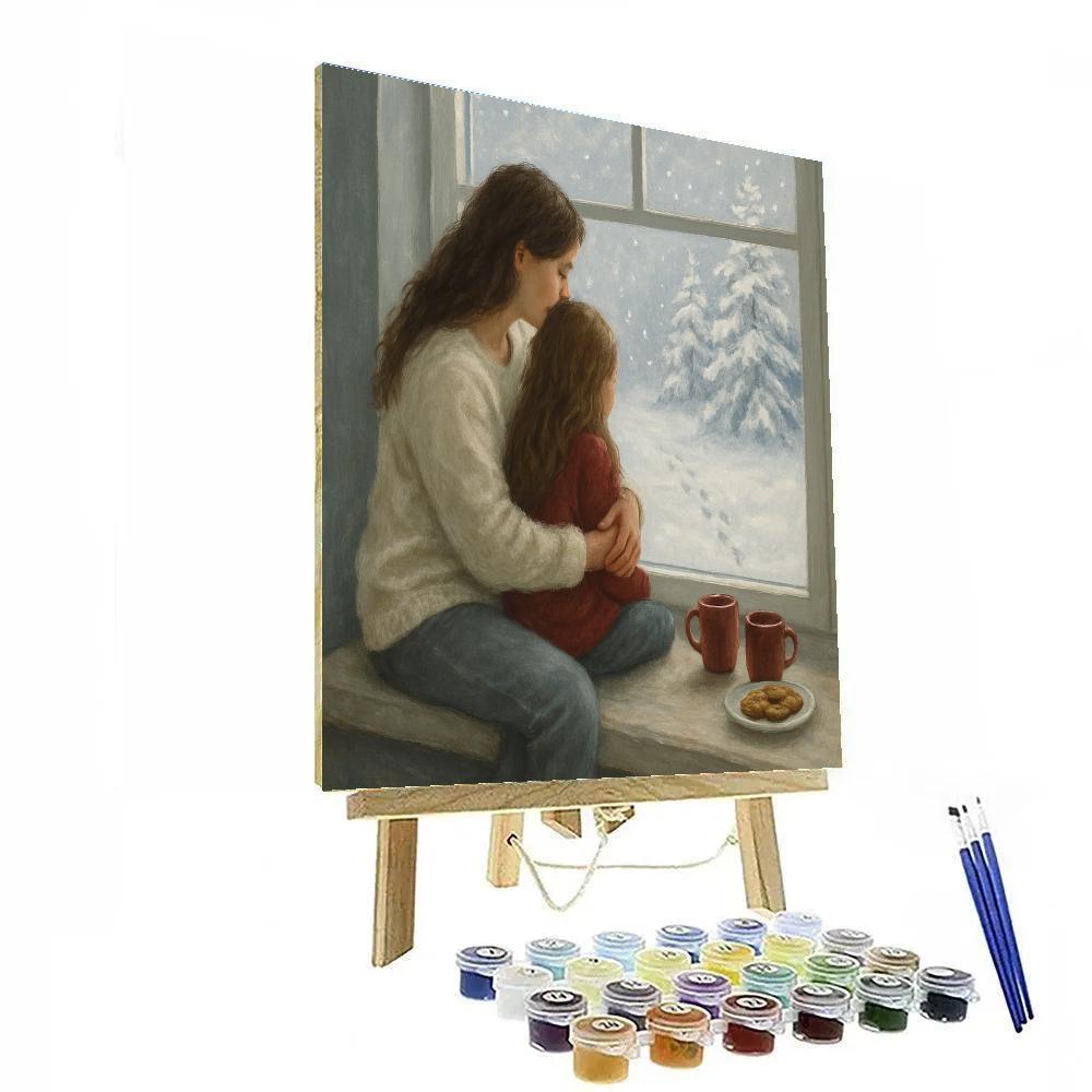 Cozy Snow Day Window Watch painting number kit