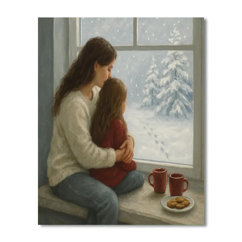 Cozy Snow Day Window Watch painting number kit