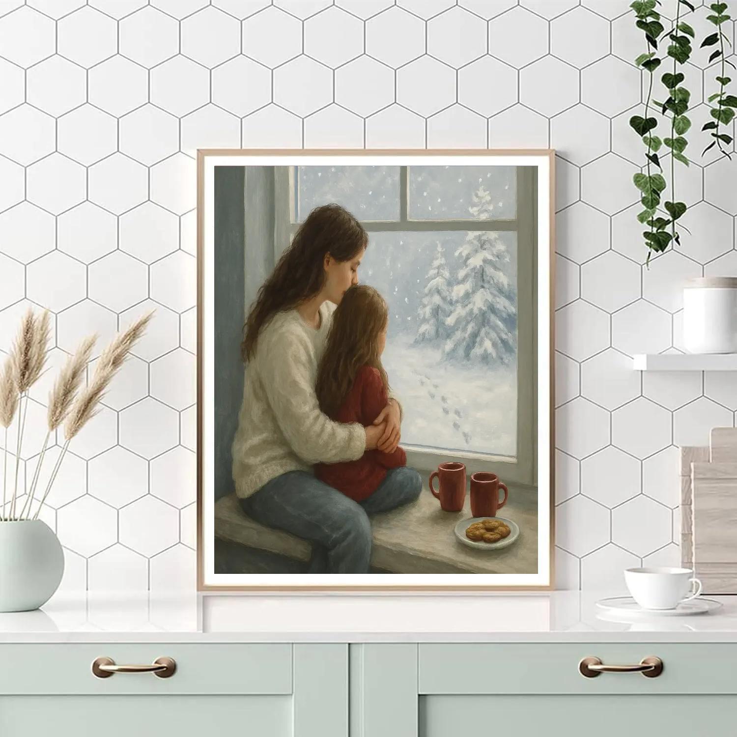 Cozy Snow Day Window Watch painting number kit