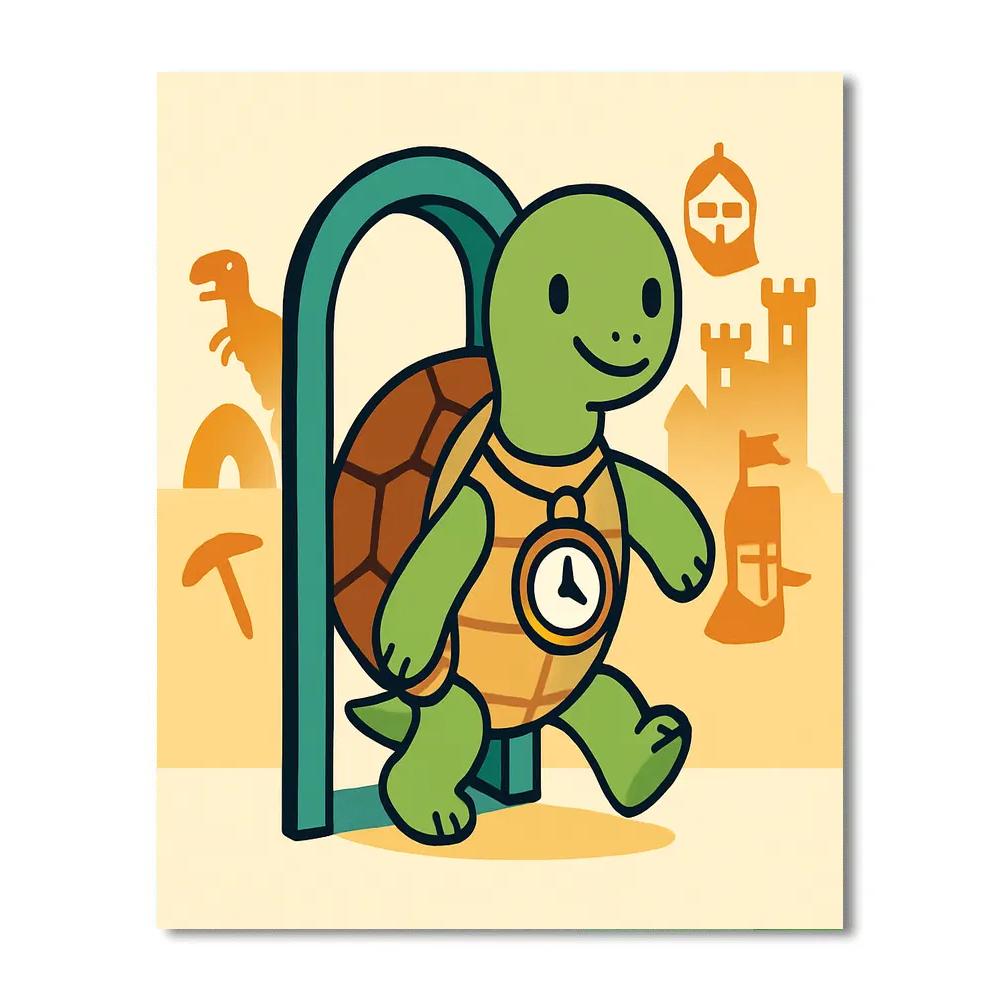 Time Traveling Turtle paint by numbers