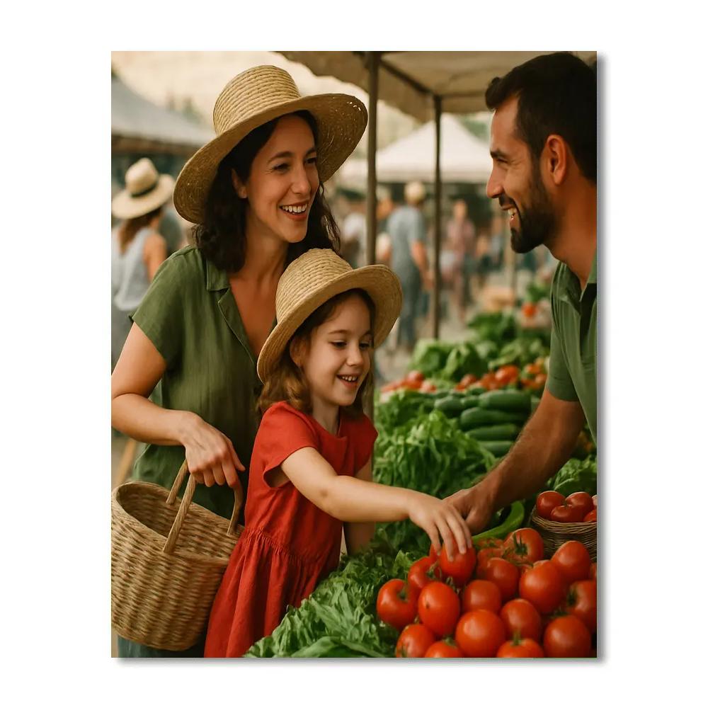 Farmers Market Morning Trade paint by number