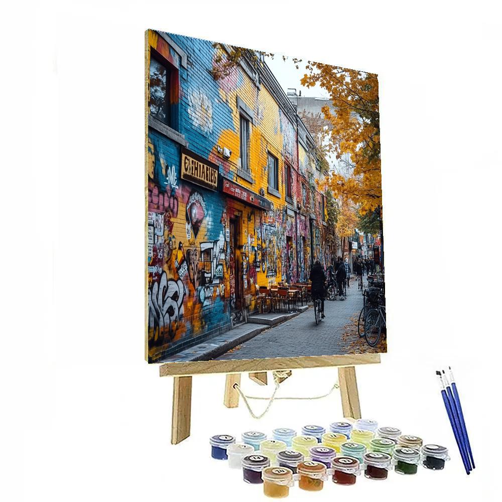 Montreal Plateau Street Murals Canada Paint by numbers art