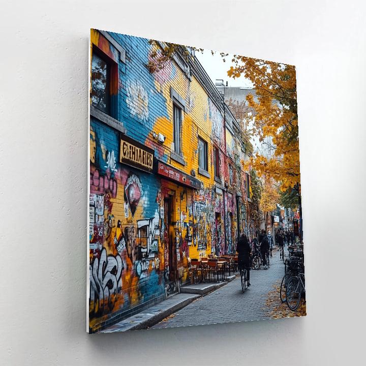 Montreal Plateau Street Murals Canada Paint by numbers art