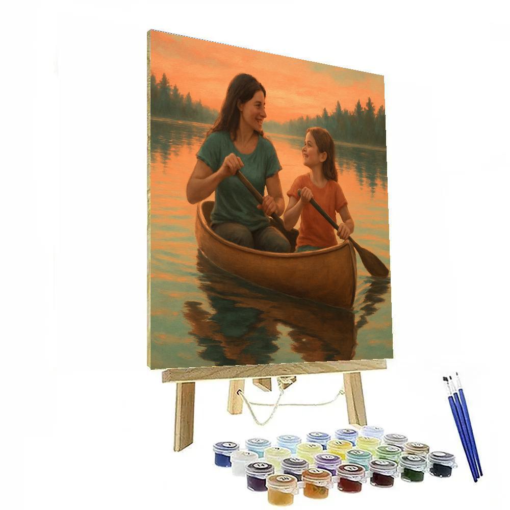 Sunset Paddle On Quiet Lake Painting by numbers kit