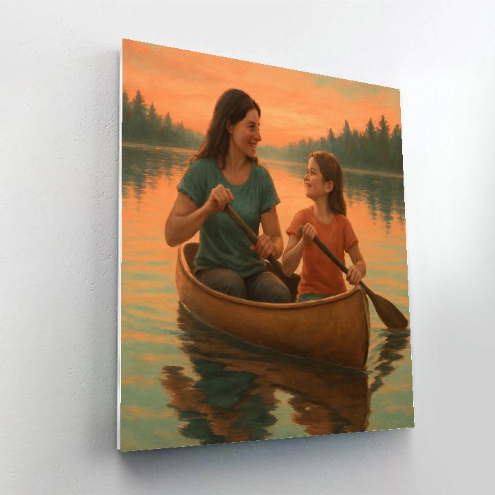 Sunset Paddle On Quiet Lake Painting by numbers kit