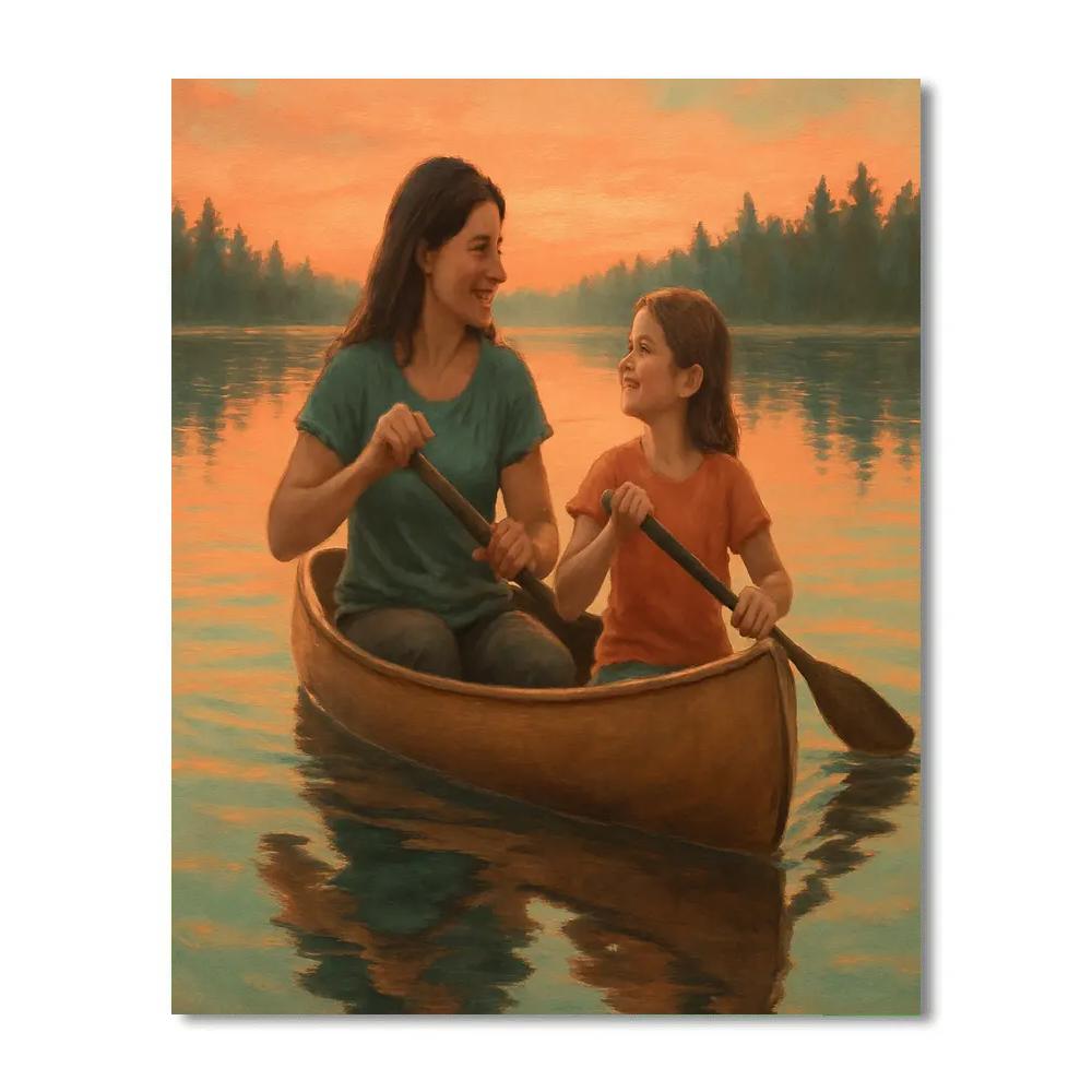 Sunset Paddle On Quiet Lake Painting by numbers kit