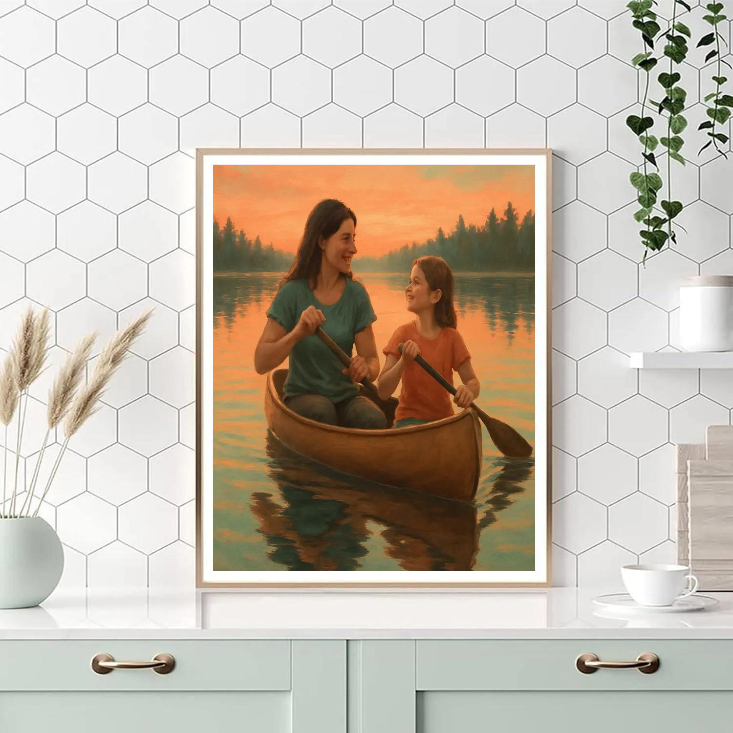 Sunset Paddle On Quiet Lake Painting by numbers kit