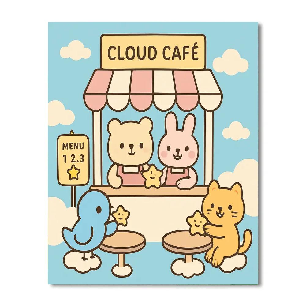 Café Cloud Critters Numbered painting kits