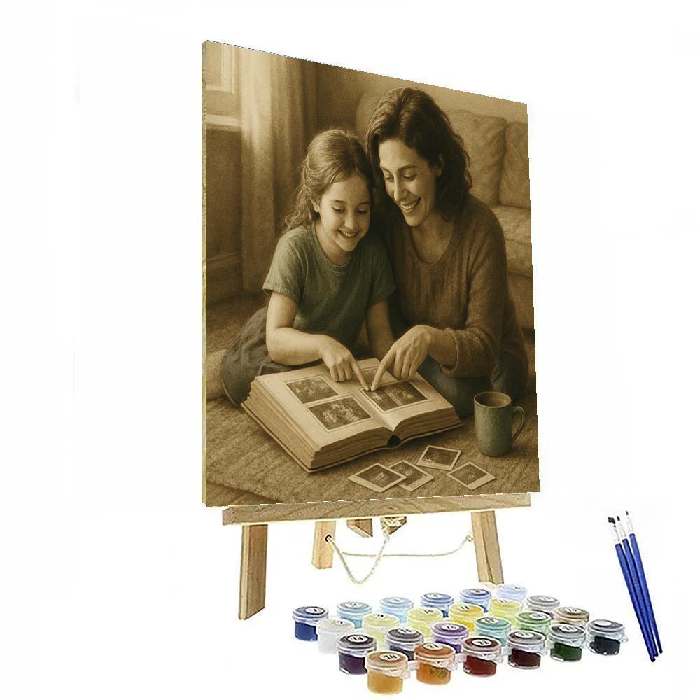 Vintage Photo Album Reminisce DIY paint by numbers