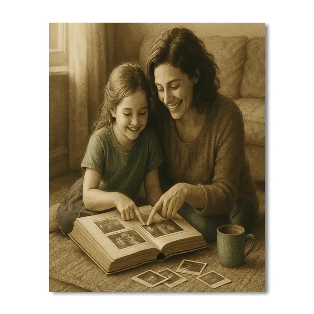 Vintage Photo Album Reminisce DIY paint by numbers