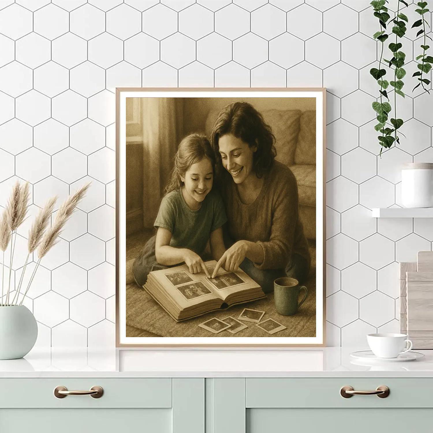 Vintage Photo Album Reminisce DIY paint by numbers