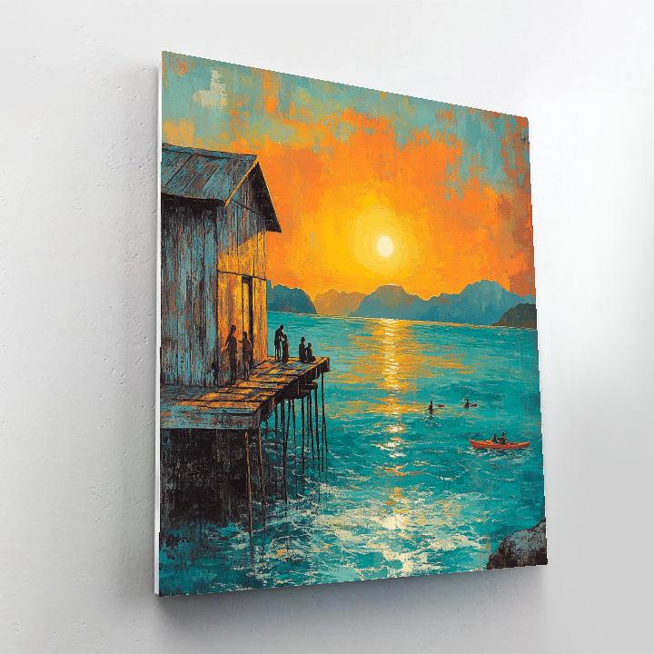 Sai Wan Swimming Shed Sunset Hong Kong China paint by number