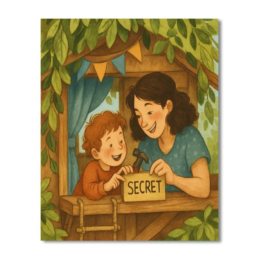 Treehouse Secret Club paint by number