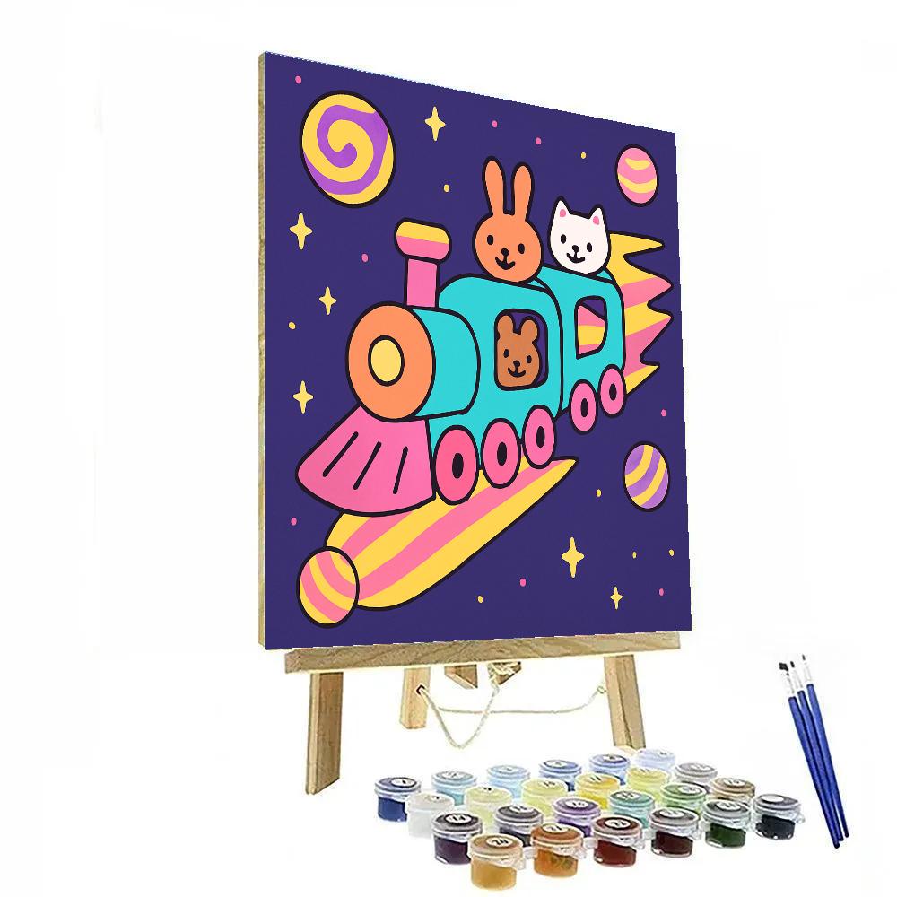 Candy Comet Train paint by number