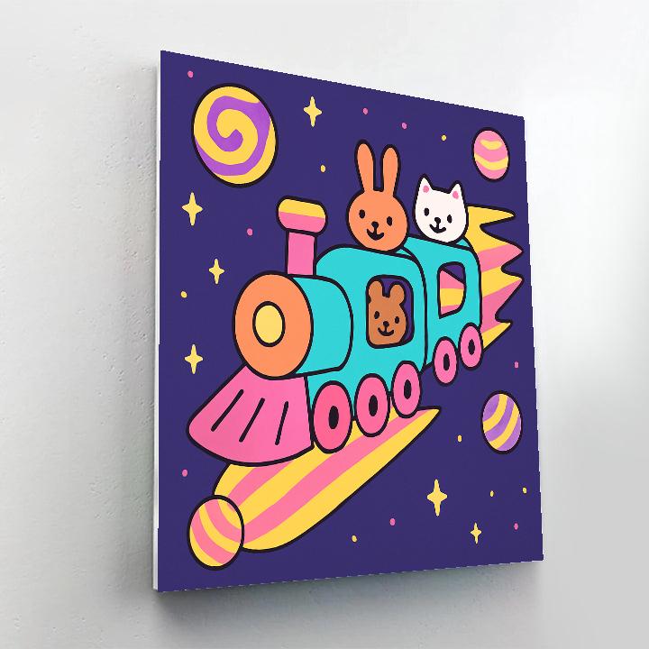 Candy Comet Train paint by number