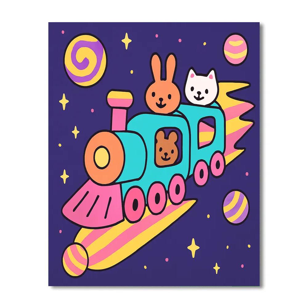 Candy Comet Train paint by number