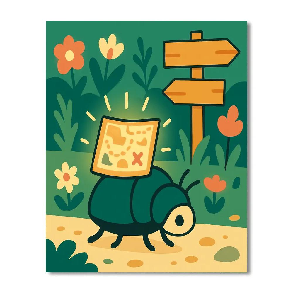 Magic Map Beetle DIY paint by numbers