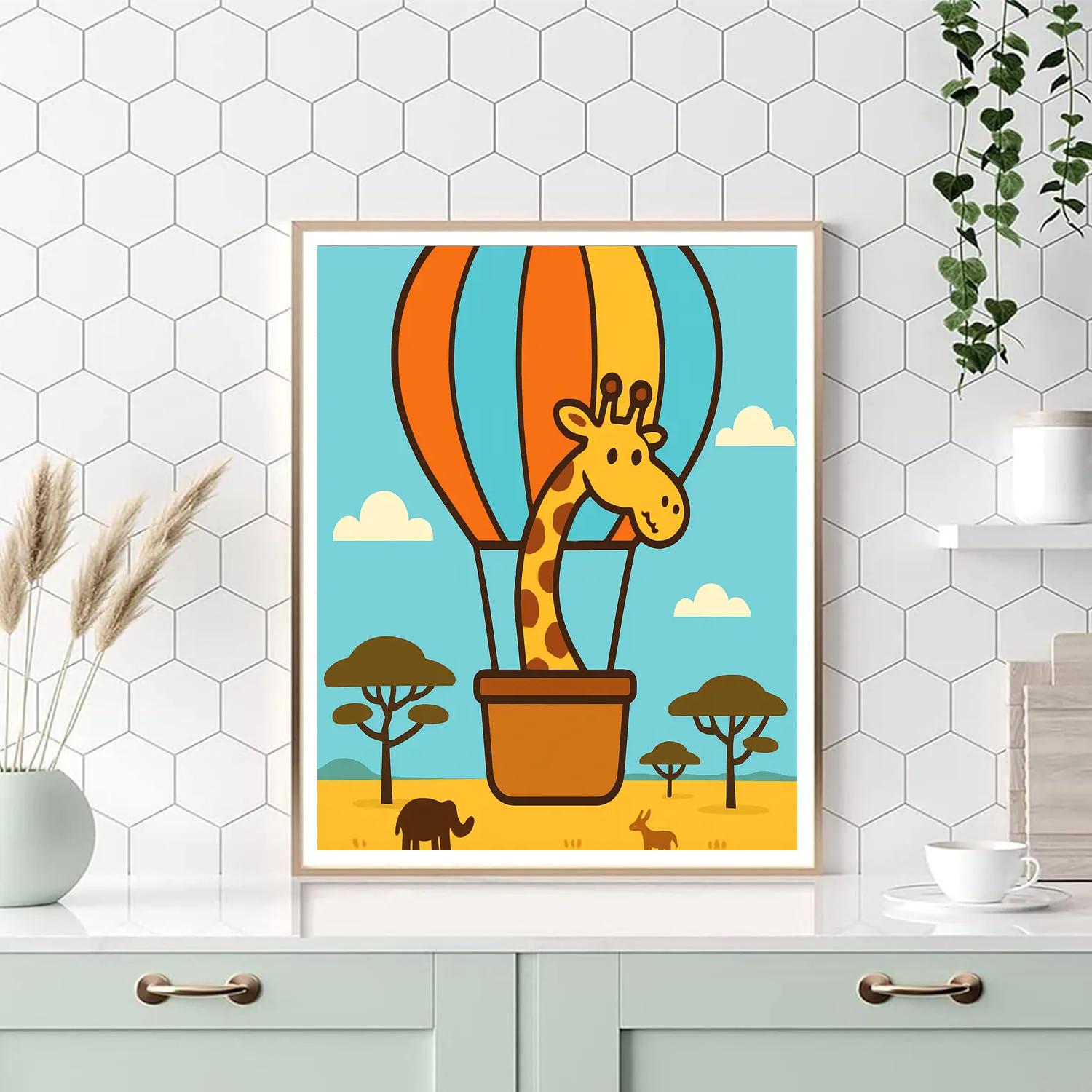 Balloon Safari Giraffe Paint by numbers kits