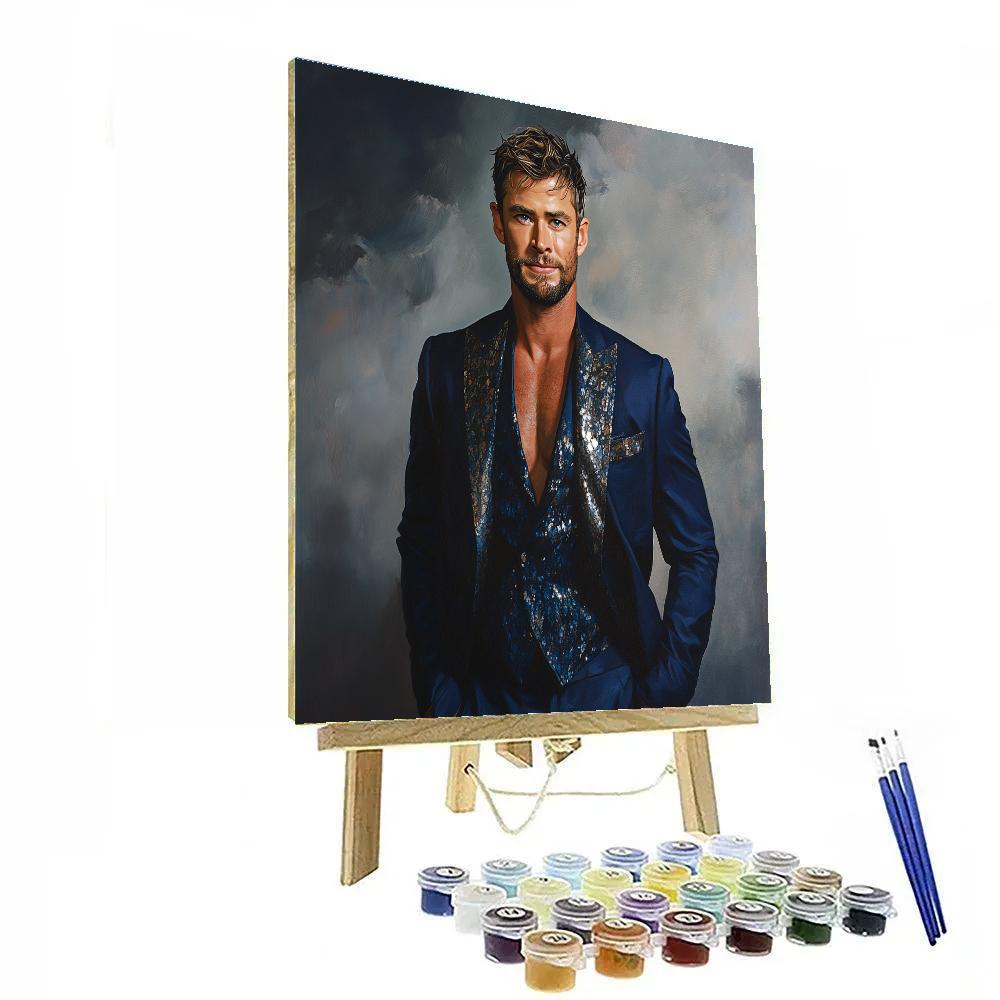 Chris Hemsworth: Channeling The Thunderous Heart Of Thor Number painting