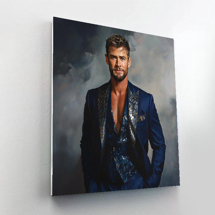 Chris Hemsworth: Channeling The Thunderous Heart Of Thor Number painting