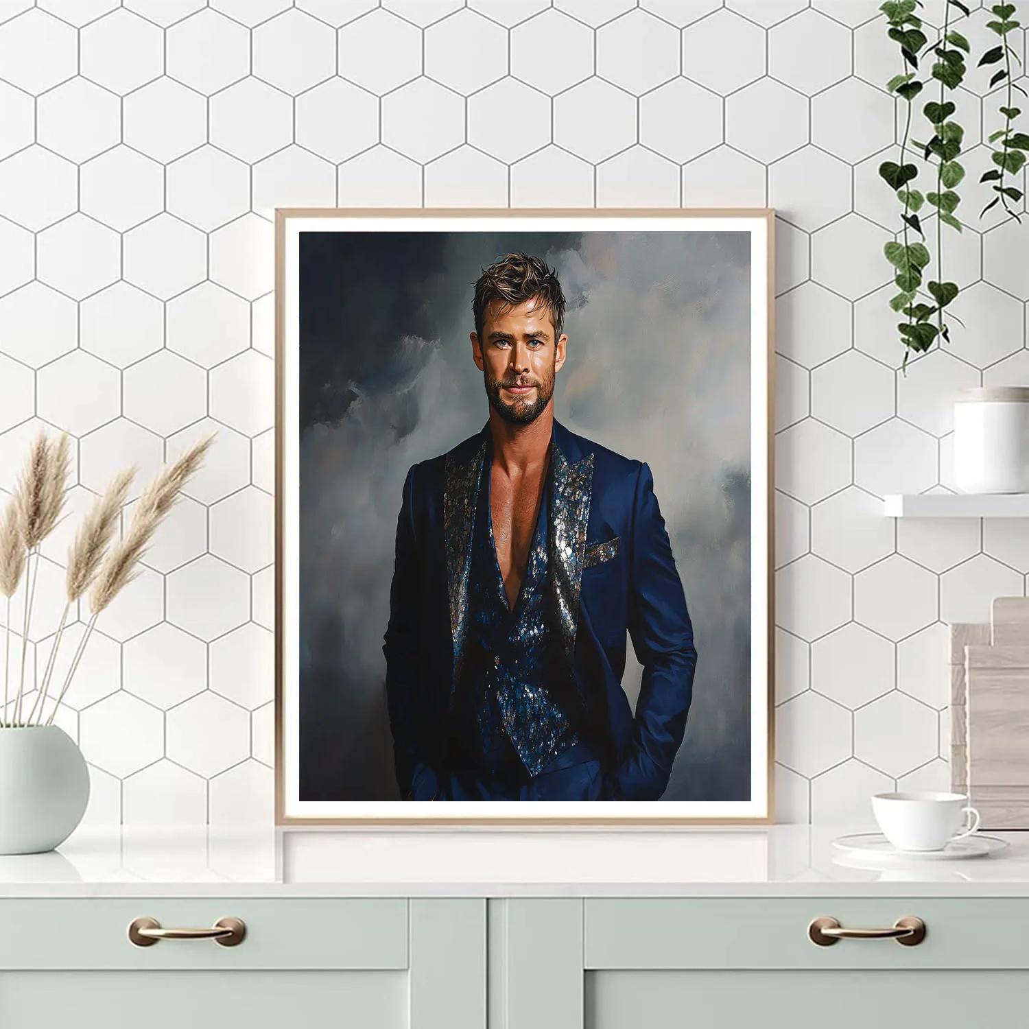 Chris Hemsworth: Channeling The Thunderous Heart Of Thor Number painting