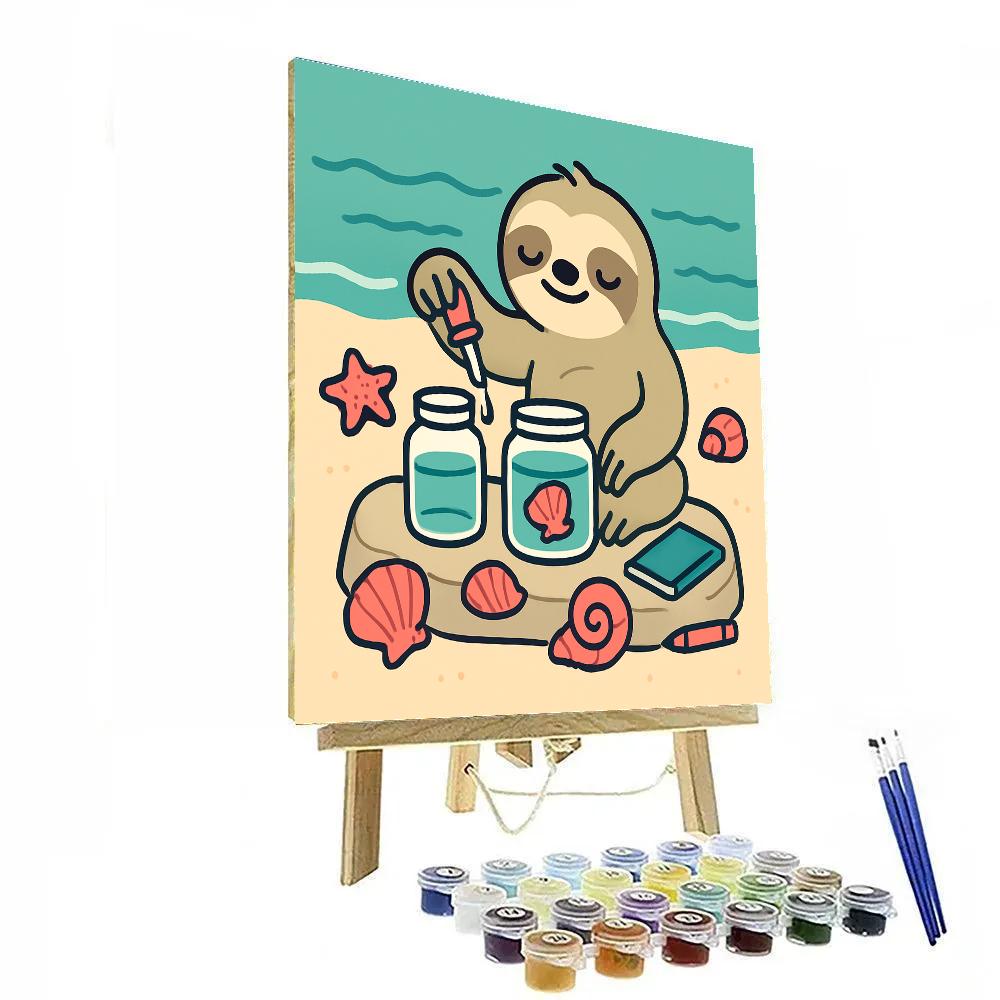 Seaside Science Sloth paint by numbers